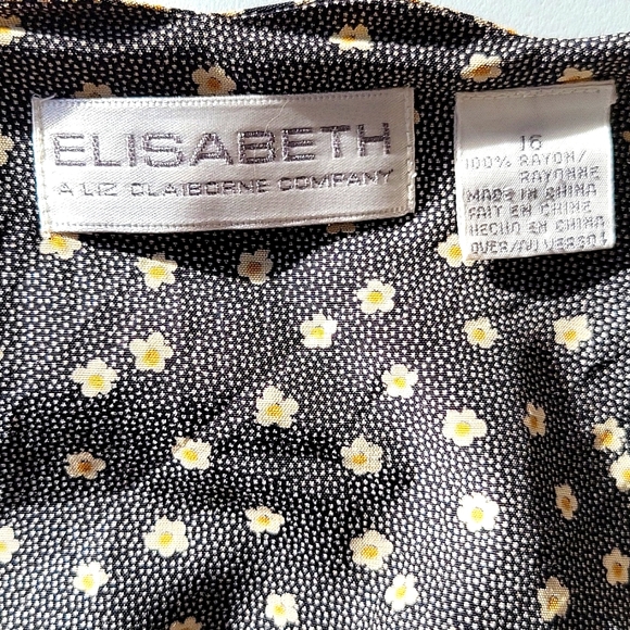 Retro 90s Elizabeth/Liz Claiborne floral dress  size 16 CUTE!  EUC - Picture 5 of 7